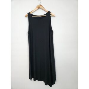 Eileen Fisher Black Sleeveless Scoop Neck Tank Dress | Size XL